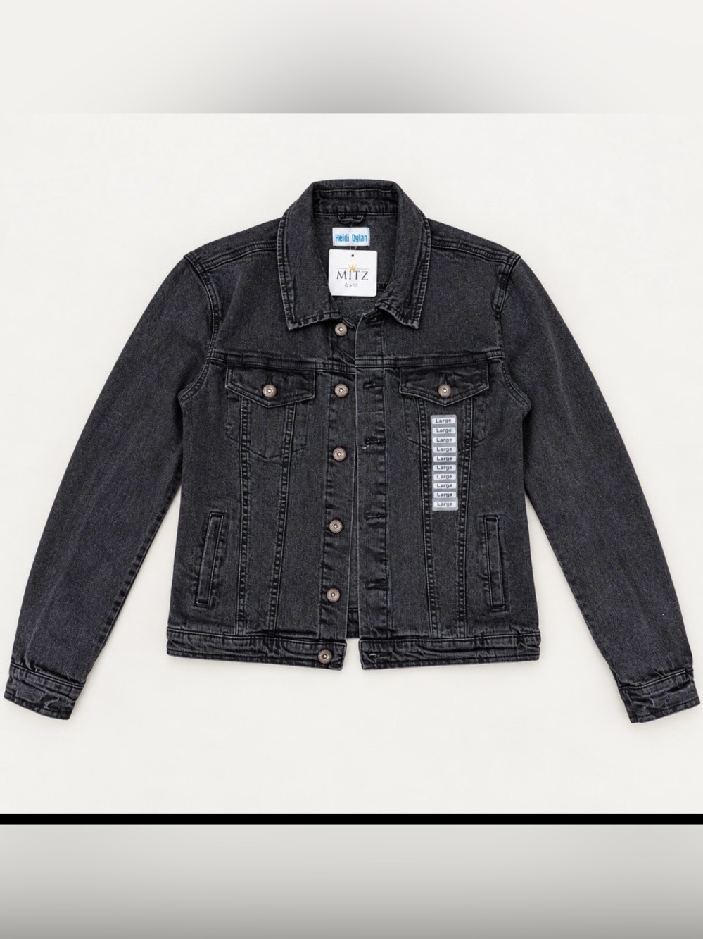 Black Denim Jacket — Classic Button-Up Style